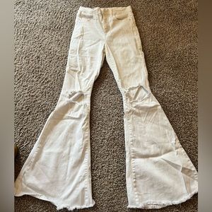 Flared white jeans